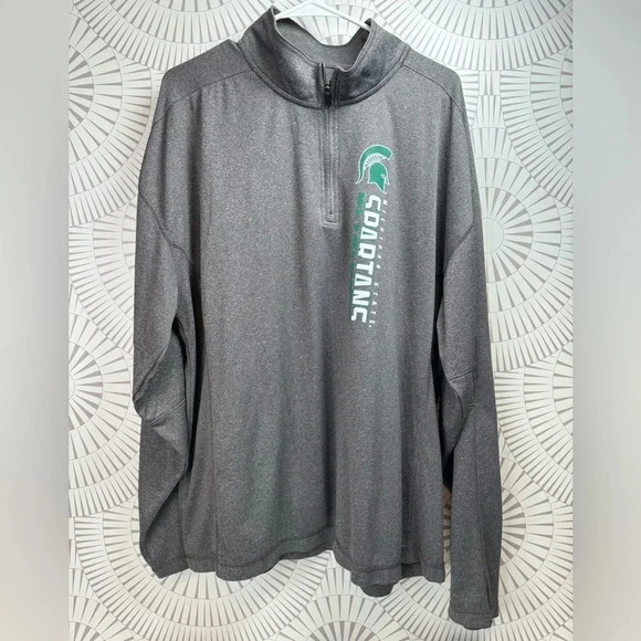 Michigan State Men’s Gray Quarter Zip‎ Top 2XL - Picture 1 of 3